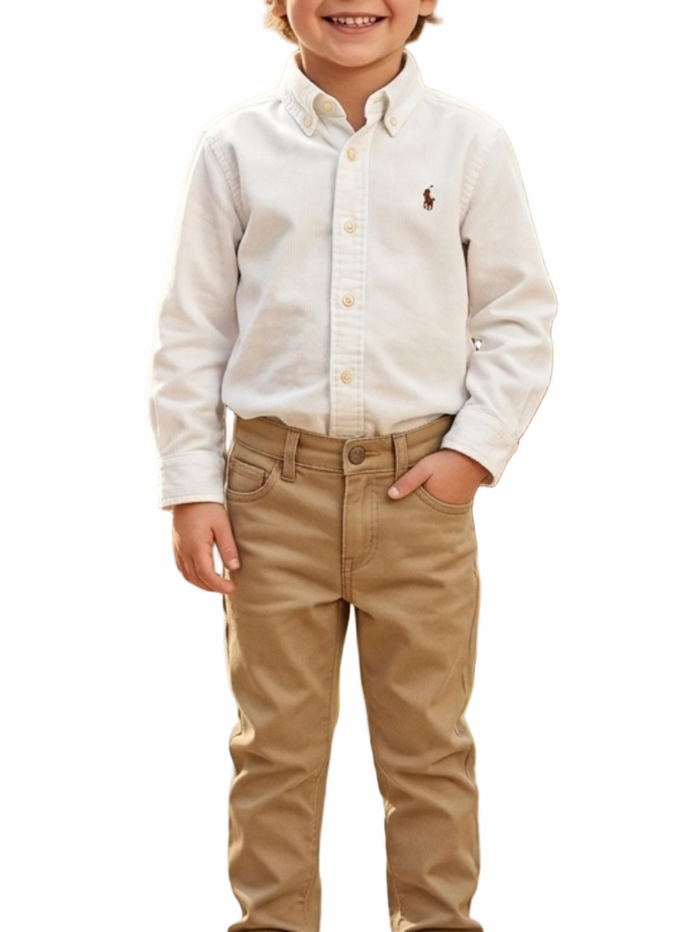 Ralph Lauren Blue Label white cotton button down old money dress shirt kids 5